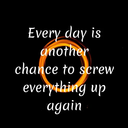 Quote by Krutika Sangode - Every day is
another
chance to screw
everything up
again
 - Made using Quotes Creator App, Post Maker App