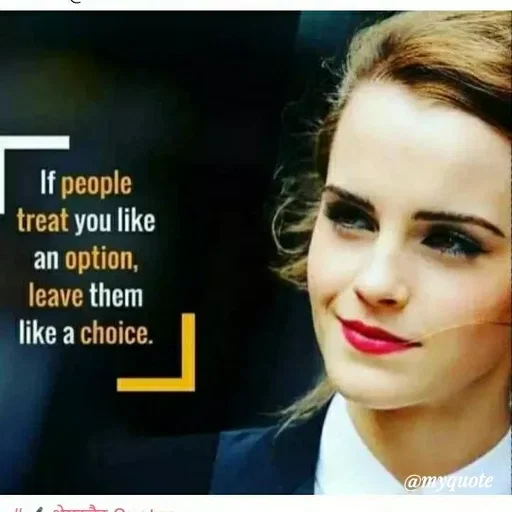 Quote by ashish awasthi - If people
treat you like
an option,
leave them
like a choice.
@myquote
 - Made using Quotes Creator App, Post Maker App