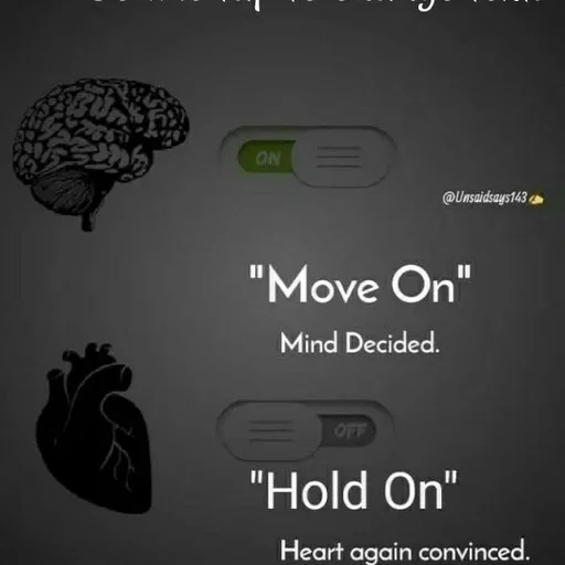 Quote by ashish awasthi - ON
@Unsaidsays143
"Move On"
Mind Decided.
OFF
"Hold On"
Heart again convinced.
 - Made using Quotes Creator App, Post Maker App