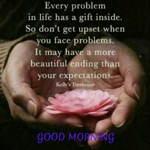 Quote by ashish awasthi - Every problem
in life has a gift inside.
So don't get upset when
you face problems.
It may have a more
beautiful ending than
your expectations.
Kelly's Treehouse
GOOD MORN NG
 - Made using Quotes Creator App, Post Maker App