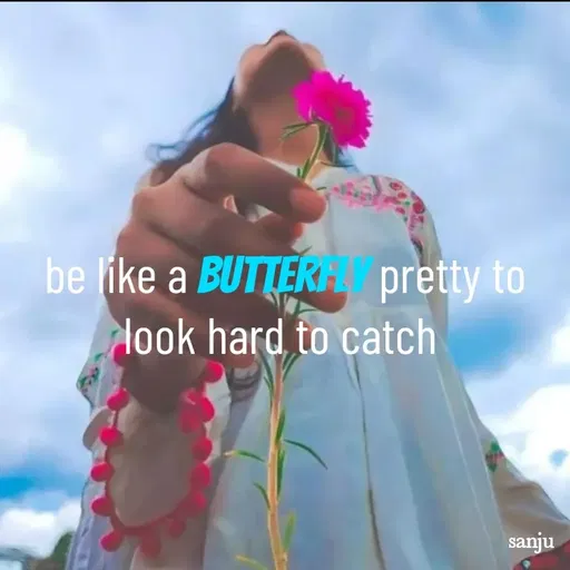 Quote by art world - be like a butterfly pretty to look hard to catch  - Made using Quotes Creator App, Post Maker App