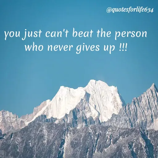 Quote by Mahima Gandhi - @quotesforlife634
you just can't beat the person
who never gives up !!!
 - Made using Quotes Creator App, Post Maker App