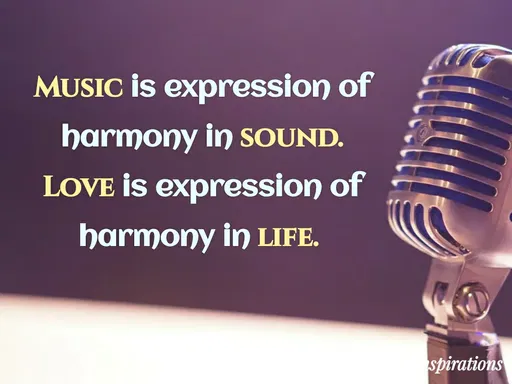 Quote by Vikram Singh - MUSIC is expression of
harmony in SOUND.
LOVE İs expression of
harmony in LIFE.
spirations
 - Made using Quotes Creator App, Post Maker App