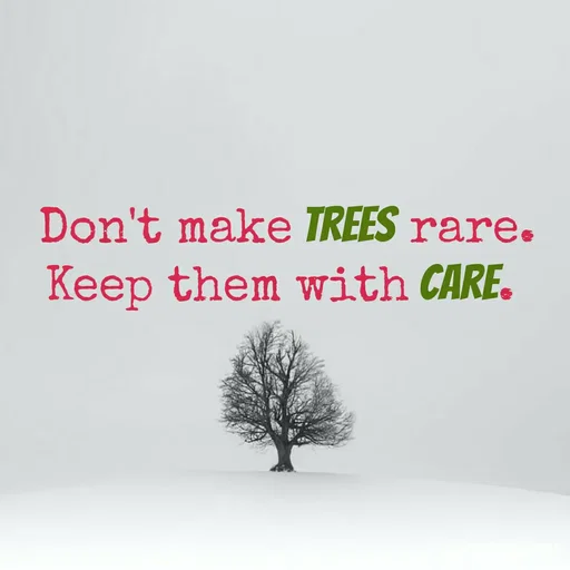 Quote by Vikram Singh - Don't make TREES rare.
Keep them with CARE.
 - Made using Quotes Creator App, Post Maker App