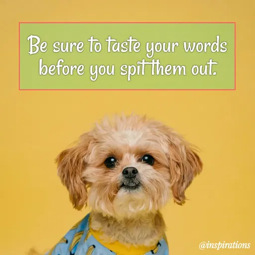 Quote by Vikram Singh - Be sure to taste your words
before you spit them out.
@inspirations
 - Made using Quotes Creator App, Post Maker App