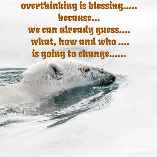 Quote by sy - overthinking is blessing..... 
because... 
we can already guess.... 
what, how and who ....
is going to change...... 

sy - Made using Quotes Creator App, Post Maker App