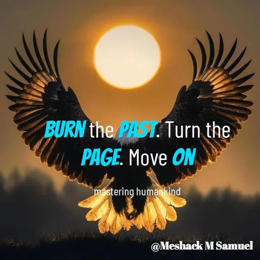 Quote by Meshack M Samuel - Burn the past. Turn the page. Move on

mastering humankind - Made using Quotes Creator App, Post Maker App