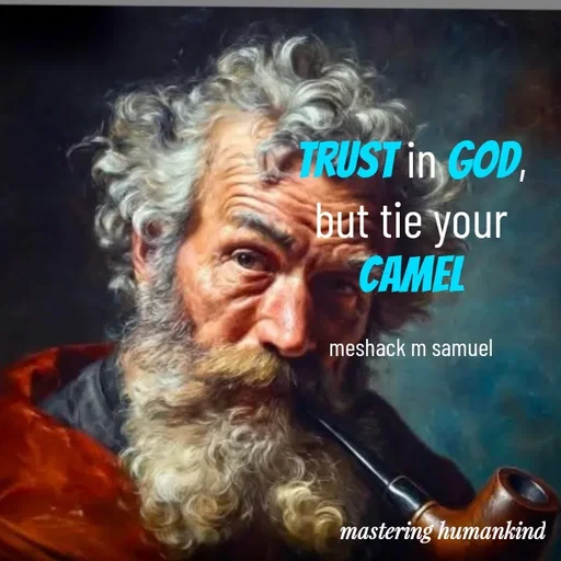 Quote by Meshack M Samuel - Trust in God, but tie your camel

meshack m samuel - Made using Quotes Creator App, Post Maker App