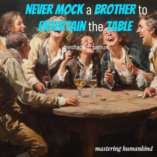Quote by Meshack M Samuel - Never mock a brother to entertain the table 

meshack m samuel - Made using Quotes Creator App, Post Maker App