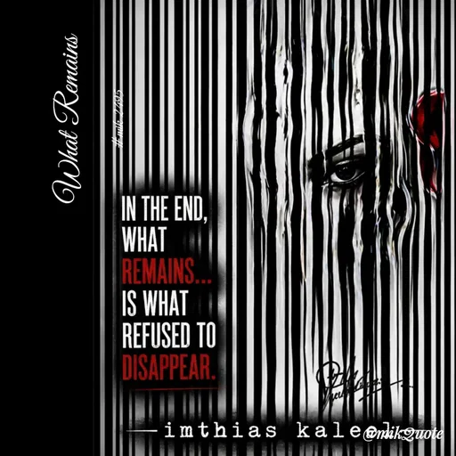 Quote by imthias kaleel - What Remains

#mik 2495 - Made using Quotes Creator App, Post Maker App