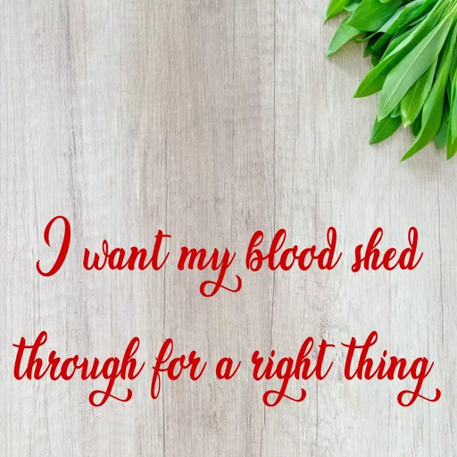 Quote by WOW🎆_world of_wonderful - I want my blood shed through for a right thing  - Made using Quotes Creator App, Post Maker App