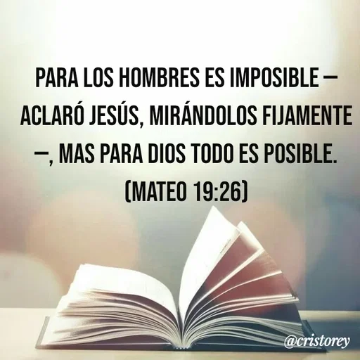 Quote by Alexis Cano - Para los hombres es imposible —aclaró Jesús, mirándolos fijamente—, mas para Dios todo es posible.
(Mateo 19:26) - Made using Quotes Creator App, Post Maker App