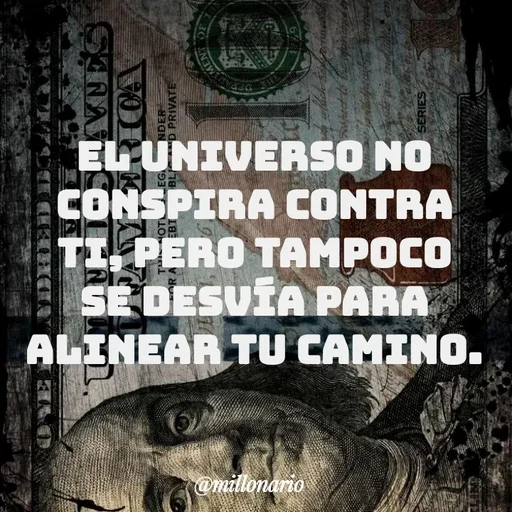 Quote by Alexis Cano - El universo no conspira contra ti, pero tampoco se desvía para alinear tu camino. - Made using Quotes Creator App, Post Maker App