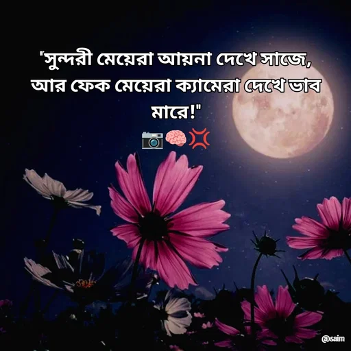Quote by Saim Akhtar - "সুন্দরী মেয়েরা আয়না দেখে সাজে,
আর ফেক মেয়েরা ক্যামেরা দেখে ভাব মারে!"
📷🧠💢 - Made using Quotes Creator App, Post Maker App