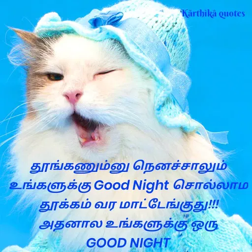 Quote by Pooja editz - Kärthikâ quotes
தூங்கணும்னு நெனச்சாலும்
உங்களுக்கு Good Night செல்லாம
தூக்கம் வர மாட்டேங்குது
அதனால உங்களுக்கு ஒரு
GOOD NIGHT
 - Made using Quotes Creator App, Post Maker App