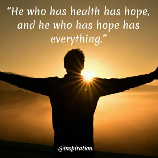 Quote by Nitin Reddy - "He who has health has hope,
and he who has hope has
everything."
@inspiration
 - Made using Quotes Creator App, Post Maker App