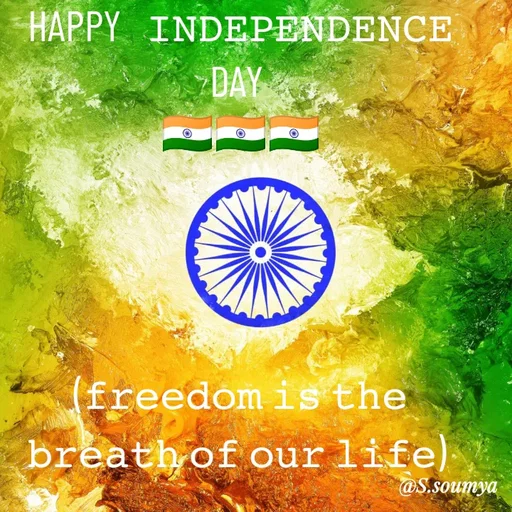 Quote by Chumuli 2 - HAPPY   𝙸𝙽𝙳𝙴𝙿𝙴𝙽𝙳𝙴𝙽𝙲𝙴   DAY 
🇮🇳🇮🇳🇮🇳




(𝚏𝚛𝚎𝚎𝚍𝚘𝚖 𝚒𝚜 𝚝𝚑𝚎 𝚋𝚛𝚎𝚊𝚝𝚑 𝚘𝚏 𝚘𝚞𝚛 𝚕𝚒𝚏𝚎)  - Made using Quotes Creator App, Post Maker App