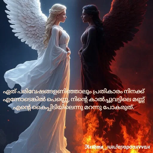 Quote by Sivedhya San - ഏത് പരിവേഷങ്ങളണിഞ്ഞാലും പ്രതികാരം നിനക്ക് എന്നോടെങ്കിൽ പെണ്ണെ, നിന്റെ കാൽച്ചുവട്ടിലെ മണ്ണ് എന്റെ കൈപ്പിടിയിലെന്നു മറന്നു പോകരുത്. - Made using Quotes Creator App, Post Maker App