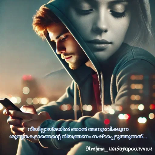 Quote by Sivedhya San - നീയില്ലായ്മയിൽ ഞാൻ അനുഭവിക്കുന്ന ശൂന്യതകളാണെന്റെ നിയന്ത്രണം നഷ്ടപ്പെടുത്തുന്നത്... - Made using Quotes Creator App, Post Maker App