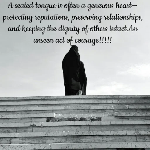 Quote by Tasneem Ara - A sealed tongue is often a generous heart—protecting reputations, preserving relationships, and keeping the dignity of others intact.An unseen act of courage!!!!! - Made using Quotes Creator App, Post Maker App