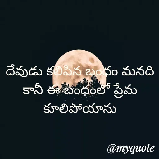 Quote by srinivas yadav - దేవుడు కలిపిన బంధం మనది కానీ ఈ బంధంలో ప్రేమ కూలిపోయాను - Made using Quotes Creator App, Post Maker App