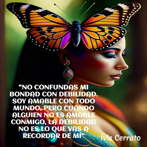 Quote by Ivis Cerrato - "NO CONFUNDAS MI BONDAD CON DEBILIDAD. SOY AMABLE CON TODO MUNDO, PERO CUANDO ALGUIEN NO ES AMABLE CONMIGO, LA DEBILIDAD NO ES LO QUE VAS A RECORDAR DE MÍ" - Made using Quotes Creator App, Post Maker App