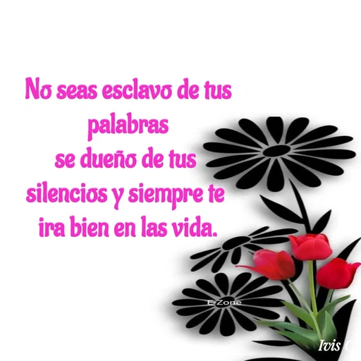 Quote by Ivis Cerrato - No seas esclavo de tus
palabras
se dueño de tus 
silencios y siempre te 
ira bien en las vida. - Made using Quotes Creator App, Post Maker App