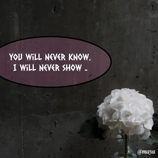 Quote by Preet Gill - YOU WILL NEVER KNOW,
I WILL NEVER SHOW.
@maya
 - Made using Quotes Creator App, Post Maker App