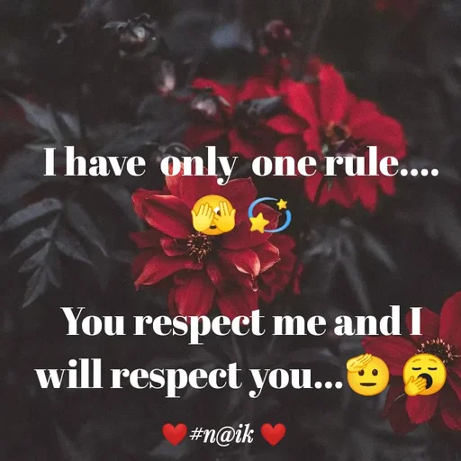 Quote by Naik - I have  only  one rule....🫣💫
 
You respect me and I will respect you...🫡🥱 - Made using Quotes Creator App, Post Maker App