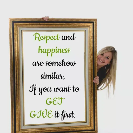 Quote by Pooja Baghel - Respect and
happiness
are somehow
similar,
If you want to
GET
GIVE it first.
 - Made using Quotes Creator App, Post Maker App