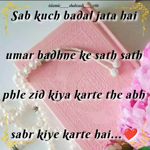 Quote by islamic___shahzadi___786 - Sab kuch badal jata hai umar badhne ke sath sath phle zid kiya karte the abh sabr kiye karte hai...❤️ - Made using Quotes Creator App, Post Maker App