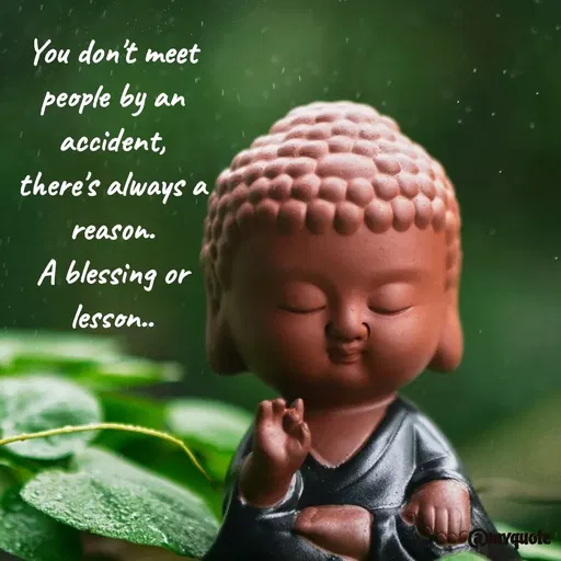 Quote by Bhumi Chourasiya - You don't meet people by an accident,
there's always a reason.
A blessing or lesson.. - Made using Quotes Creator App, Post Maker App