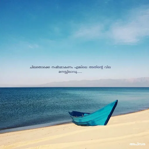 Quote by Apsara Appoos - ചിലതൊക്കെ നഷ്ടമാകണം എങ്കിലെ അതിന്റെ വില മനസ്സിലാവൂ...... - Made using Quotes Creator App, Post Maker App