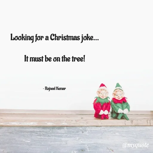 Quote by Rajneel Kumar - Looking for a Christmas joke...

It must be on the tree!



~ Rajneel Kumar  - Made using Quotes Creator App, Post Maker App