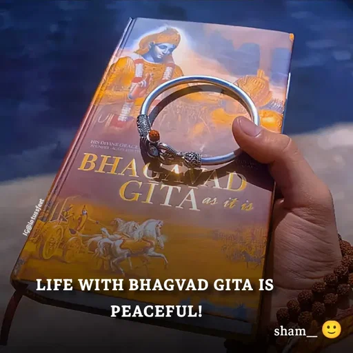Quote by Sham Kale - 

LIFE WITH BHAGVAD GITA IS
 PEACEFUL! - Made using Quotes Creator App, Post Maker App