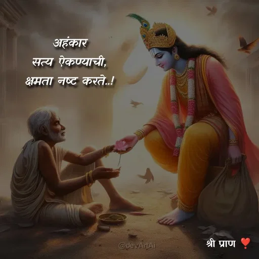 Quote by Sham....🙂✨ - अहंकार
सत्य ऐकण्याची,
क्षमता नष्ट करते..! - Made using Quotes Creator App, Post Maker App