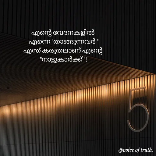 Quote by Shabeena P S - 
എന്റെ വേദനകളിൽ 
എന്നെ "താങ്ങുന്നവർ "
എന്ത് കരുതലാണ് എന്റെ 
"നാട്ടുകാർക്ക് "! - Made using Quotes Creator App, Post Maker App