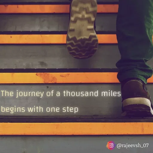 Quote by Rajeev Sharma - The journey of a thousand miles begins with one step - Made using Quotes Creator App, Post Maker App