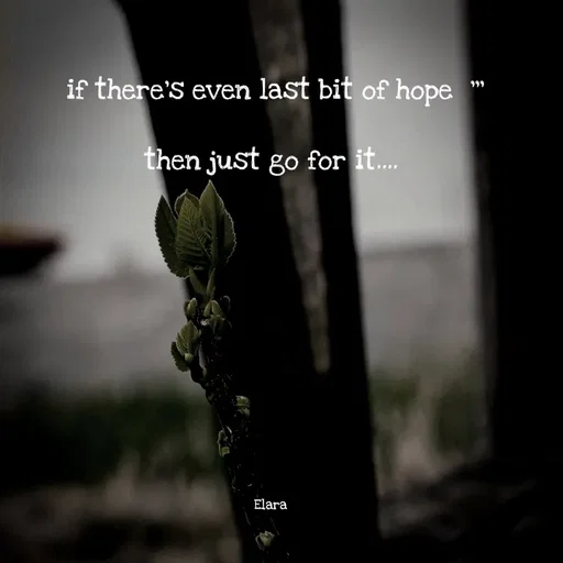 Quote by Chand of sky -  if there's even last bit of hope  '''

then just go for it....










Elara - Made using Quotes Creator App, Post Maker App
