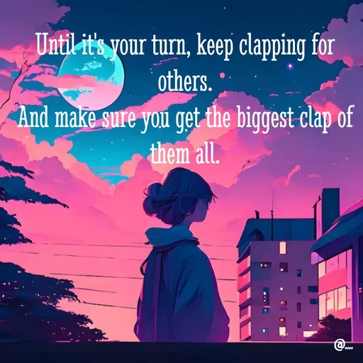 Quote by Miss Girl - Until it's your turn, keep clapping for others.
And make sure you get the biggest clap of them all. - Made using Quotes Creator App, Post Maker App