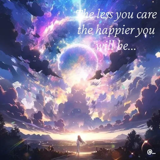 Quote by Miss Girl - The less you care the happier you will be... - Made using Quotes Creator App, Post Maker App