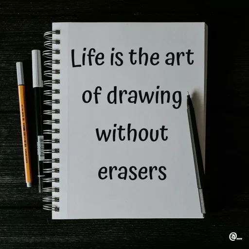Quote by Miss Girl - Life is the art of drawing without erasers - Made using Quotes Creator App, Post Maker App