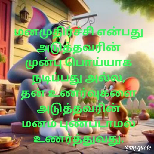 Quote by Ambiga Saravanakumar - மனமுதிர்ச்சி என்பது அடுத்தவரின் முன்பு பொய்யாக நடிப்பது அல்ல, தன் உணர்வுகளை அடுத்தவரின் மனம் புண்படாமல் உணர்த்துவது. - Made using Quotes Creator App, Post Maker App