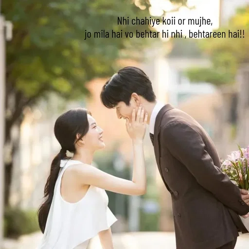 Quote by intense love - Nhi chahiye koii or mujhe,
jo mila hai vo behtar hi nhi , behtareen hai!! - Made using Quotes Creator App, Post Maker App