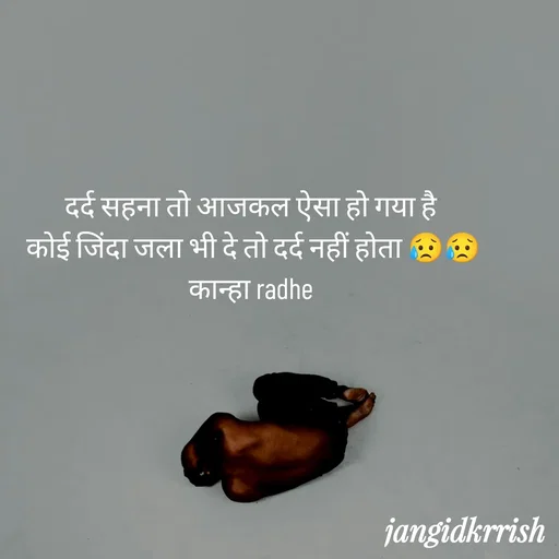 Quote by Kanha Jangid - दर्द सहना तो आजकल ऐसा हो गया है 
कोई जिंदा जला भी दे तो दर्द नहीं होता 😥😥
कान्हा radhe  - Made using Quotes Creator App, Post Maker App