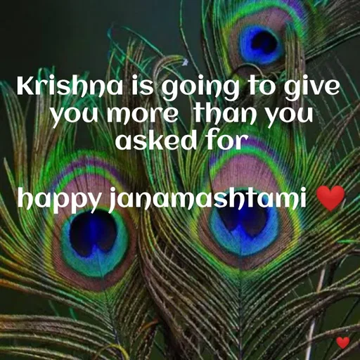 Quote by vandana - Krishna is going to give 
you more  than you
asked for

happy janamashtami ❤ - Made using Quotes Creator App, Post Maker App