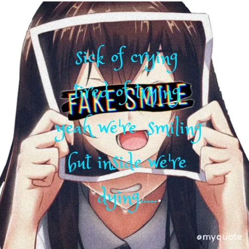 Quote by Mungara Deepika - sick of crying 
tired of trying 
yeah we're  smiling
but inside we're 
dying......Double tap to change text. - Made using Quotes Creator App, Post Maker App