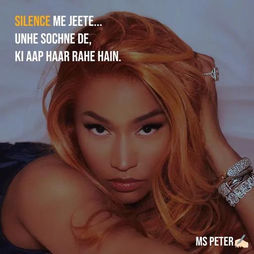 Quote by Sanjana Peter - Silence me jeete...
unhe sochne de,
ki aap haar rahe hain. - Made using Quotes Creator App, Post Maker App