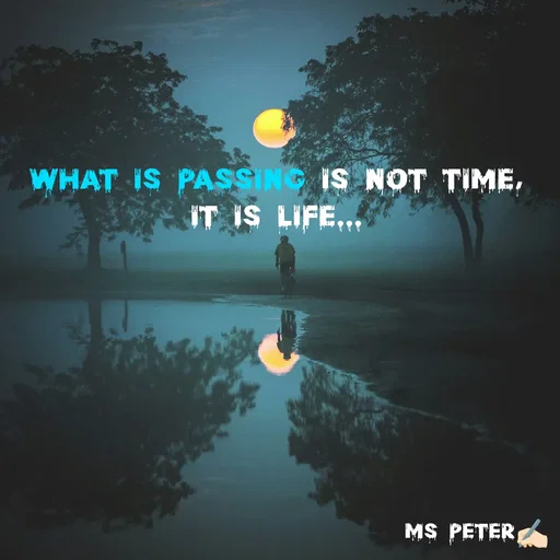 Quote by Sanjana Peter - What is passing is not time, it is life... - Made using Quotes Creator App, Post Maker App