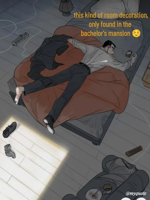 Quote by Avishk... - this kind of room decoration,
only found in the 
bachelor's mansion ☺️ - Made using Quotes Creator App, Post Maker App